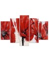 Red poppies flowers paintings for the living room wall | FEEBY