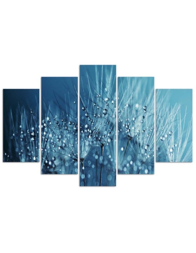 5 Piece Dandelion Blue modern bedroom wall art painting | FEEBY