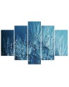 5 Piece Dandelion Blue modern bedroom wall art painting | FEEBY
