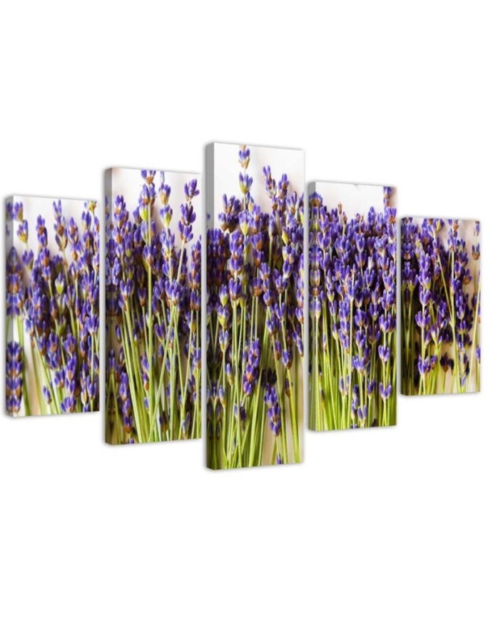 Lavender flowers paintings for living room, room on canvas | FEEBY