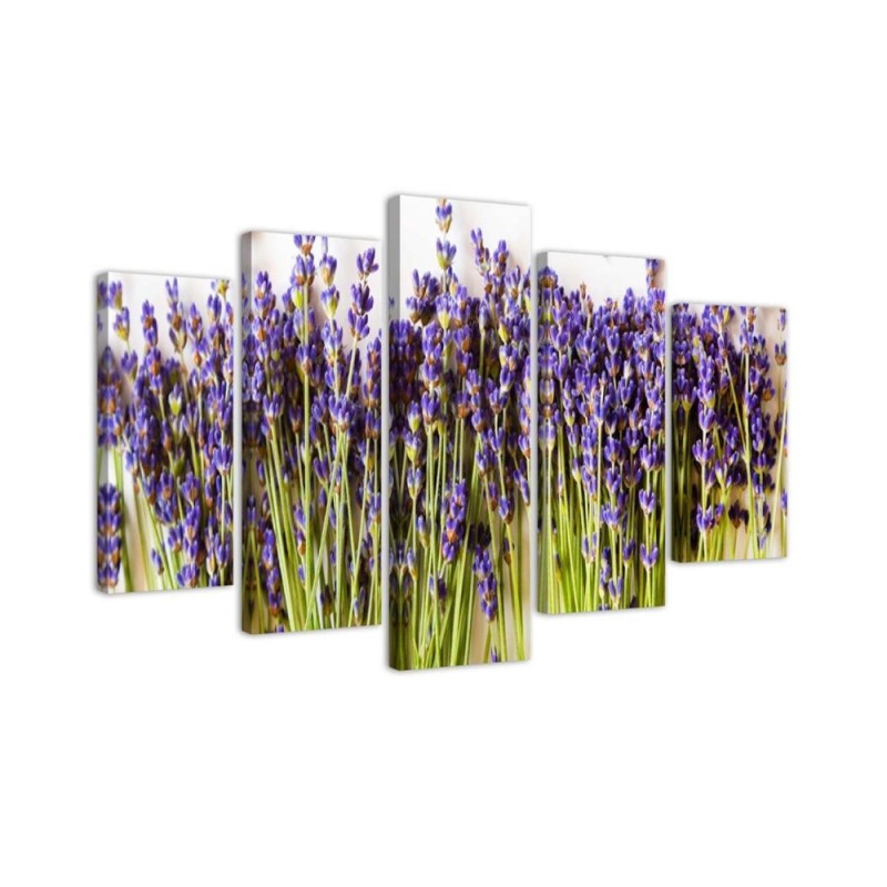 Lavender flowers paintings for living room, room on canvas | FEEBY