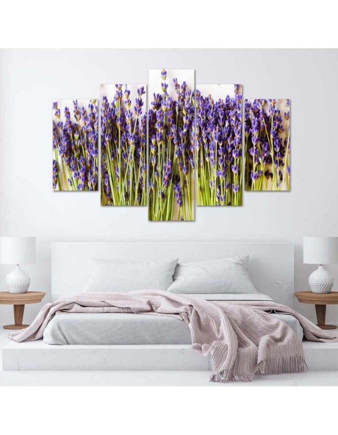 Lavender flowers paintings for living room, room on canvas | FEEBY