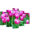 Pink tulips decorative wall painting for living room | FEEBY