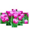 Pink tulips decorative wall painting for living room | FEEBY