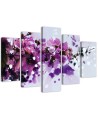 Canvas print 5 parts blooming purple flowers nature | FEEBY