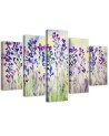 Canvas print Purple field flowers wall painting for room | FEEBY
