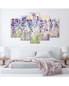 Canvas print Purple field flowers wall painting for room | FEEBY