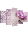 Picture triptych for bedroom Pink flower abstract | FEEBY