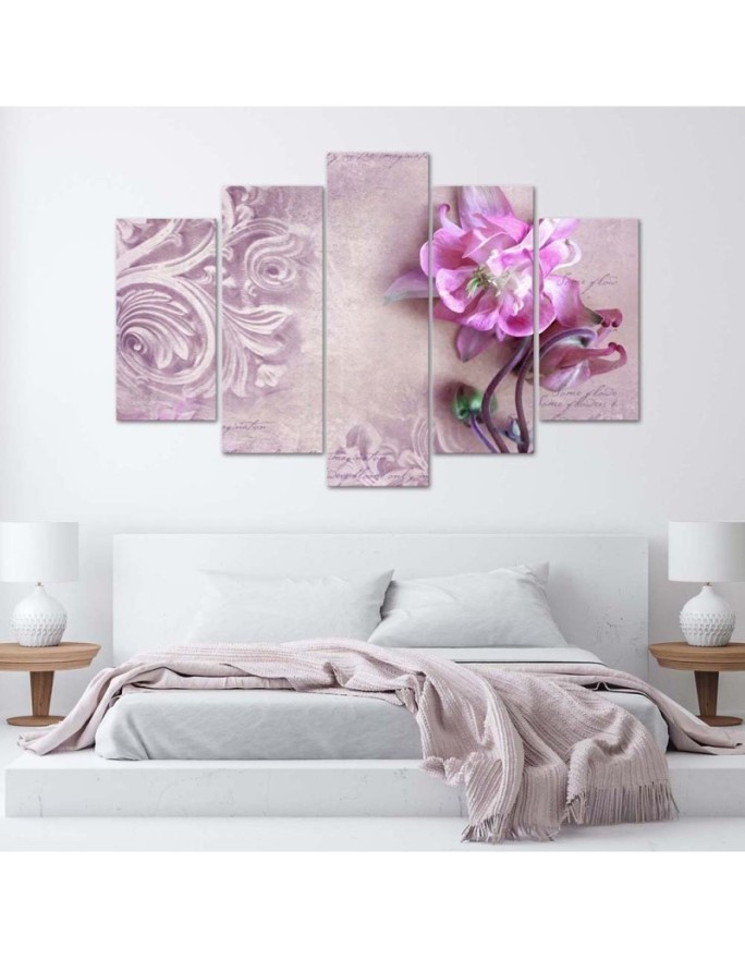Picture triptych for bedroom Pink flower abstract | FEEBY