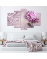 Picture triptych for bedroom Pink flower abstract | FEEBY