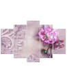 Picture triptych for bedroom Pink flower abstract | FEEBY