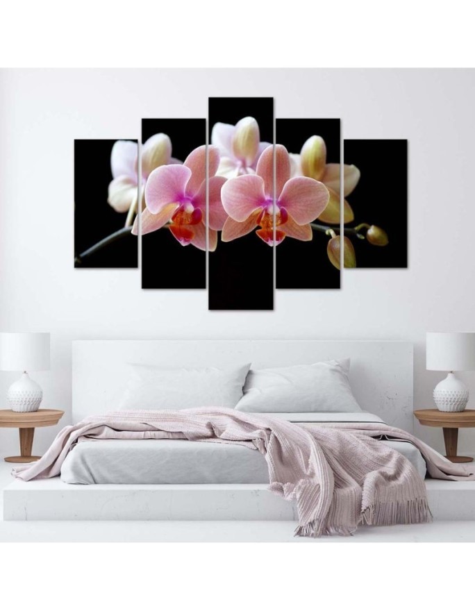 Pink orchid - wall art painting for the hallway | FEEBY
