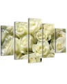 White roses Canvas painting for modern living room wall | FEEBY