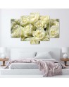 White roses Canvas painting for modern living room wall | FEEBY