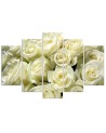 White roses Canvas painting for modern living room wall | FEEBY