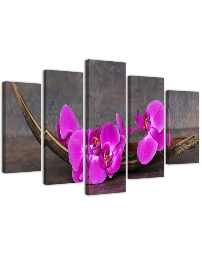 Canvas print for living room spa Purple orchids | FEEBY