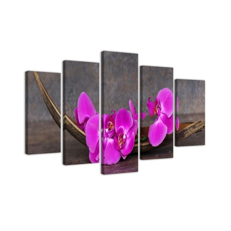 Canvas print for living room spa Purple orchids | FEEBY