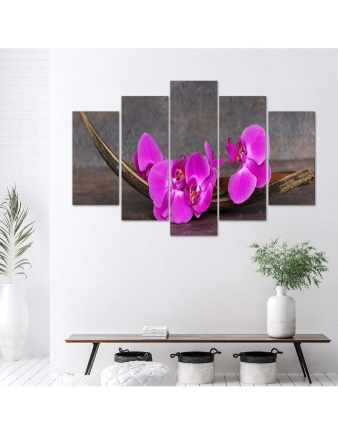 Canvas print for living room spa Purple orchids | FEEBY