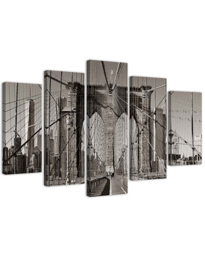 Brooklyn Bridge black and white wall painting for office | FEEBY