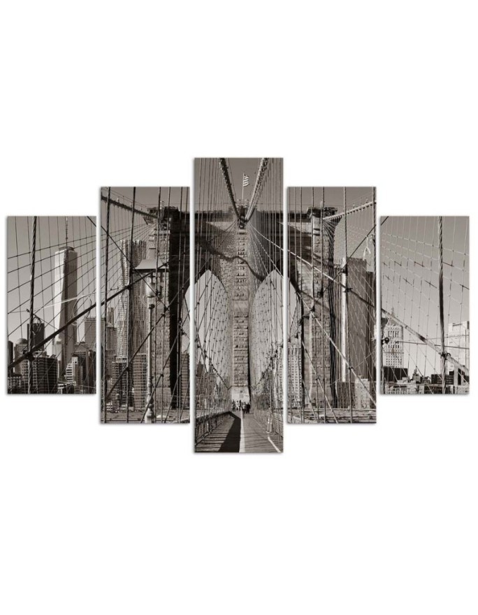 Brooklyn Bridge black and white wall painting for office | FEEBY