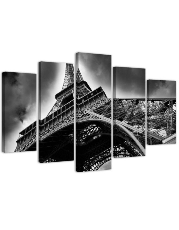 Canvas print for living room, dining room Eiffel Tower Paris black and white | FEEBY