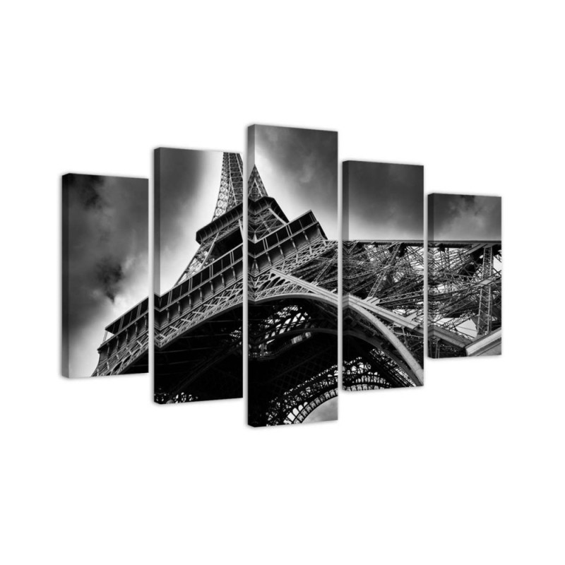 Canvas print for living room, dining room Eiffel Tower Paris black and white | FEEBY