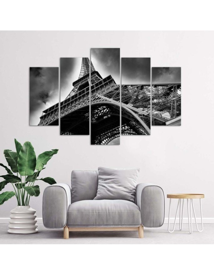 Canvas print for living room, dining room Eiffel Tower Paris black and white | FEEBY
