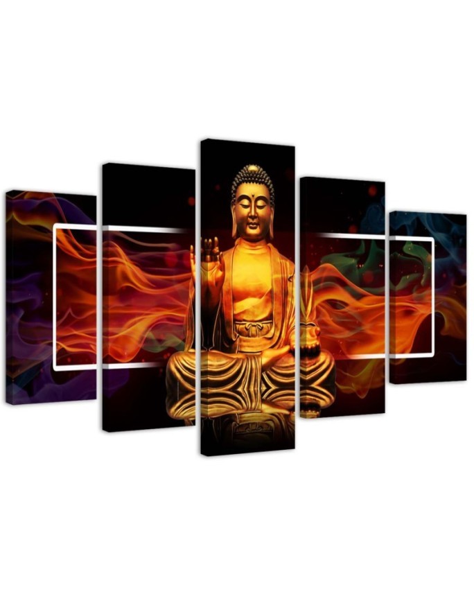 Modern Canvas painting Golden Buddha for living room spa | FEEBY