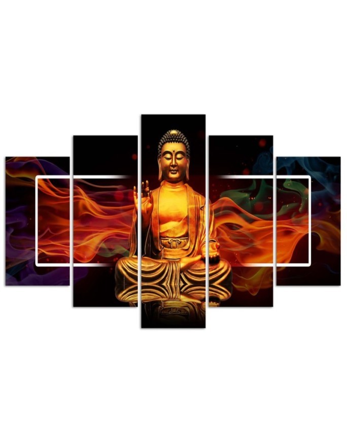 Modern Canvas painting Golden Buddha for living room spa | FEEBY