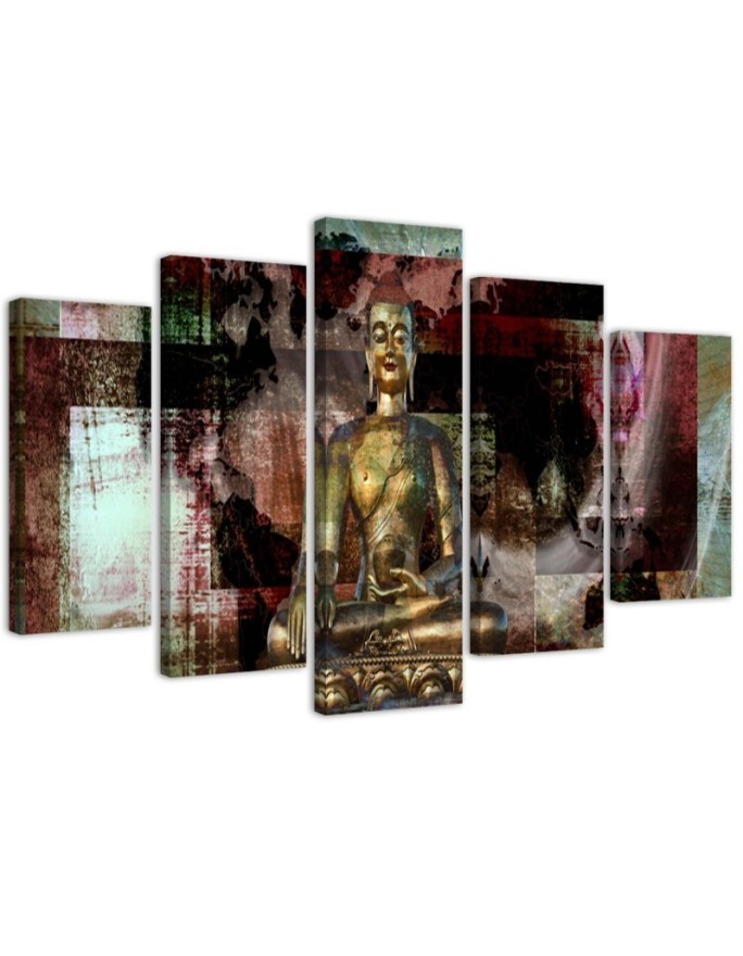 Wall painting Golden Buddha on abstract background for living room | FEEBY