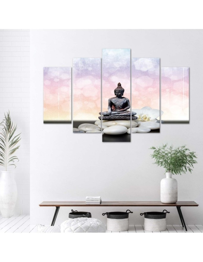 Buddha on pink background for bedroom, beauty salon | FEEBY