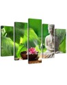 5 Piece Canvas painting Buddha plants nature | FEEBY