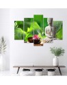 5 Piece Canvas painting Buddha plants nature | FEEBY