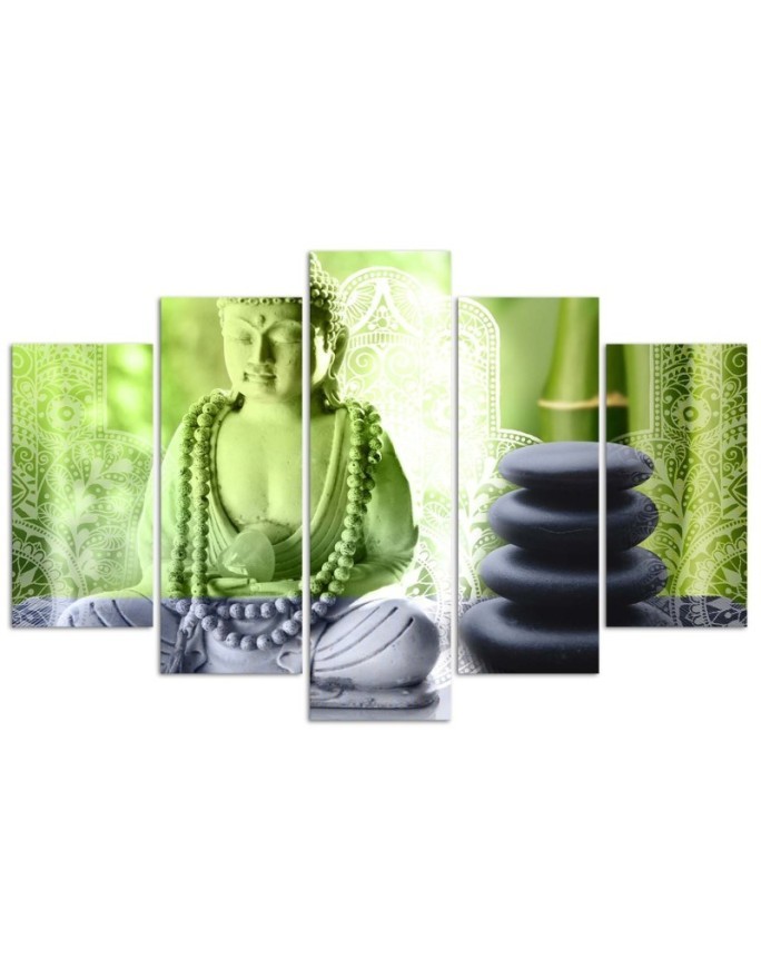 5 Piece Buddha and stones zen paintings for living room wall | FEEBY