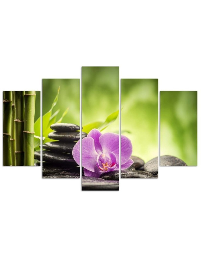Canvas print Zen composition with stones and orchid for spa | FEEBY