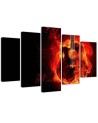 Canvas print Flaming guitar for youth room for wall | FEEBY