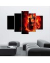 Canvas print Flaming guitar for youth room for wall | FEEBY