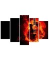 Canvas print Flaming guitar for youth room for wall | FEEBY