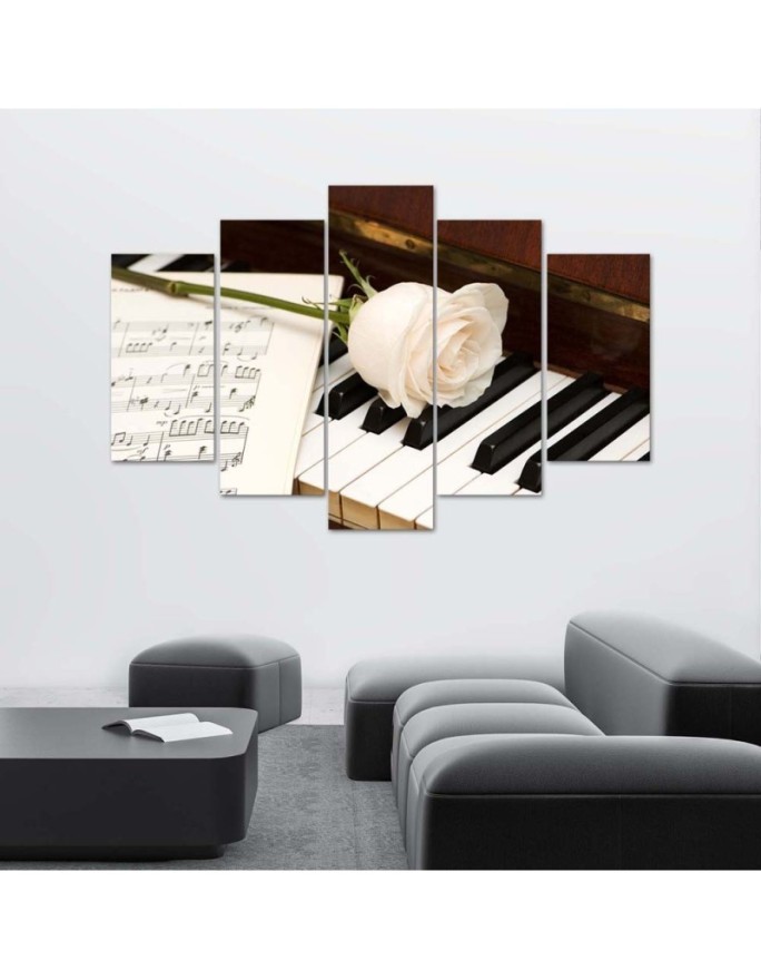 Paintings for living room Rose on piano wall decoration | FEEBY