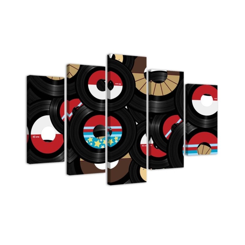Canvas print for young people on canvas Analog records | FEEBY