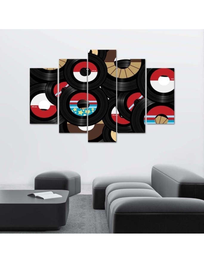Canvas print for young people on canvas Analog records | FEEBY