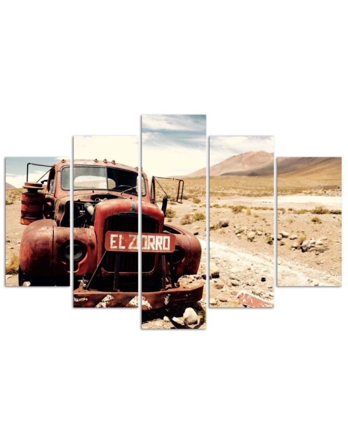 Canvas print for office, study Auto in the desert wall decoration | FEEBY
