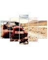 Canvas print for office, study Auto in the desert wall decoration | FEEBY