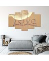 Canvas print 5 parts for bedroom Love inscription on sand | FEEBY