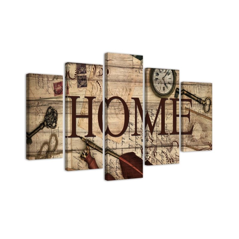 Canvas print for office, living room Home inscription vintage modern | FEEBY