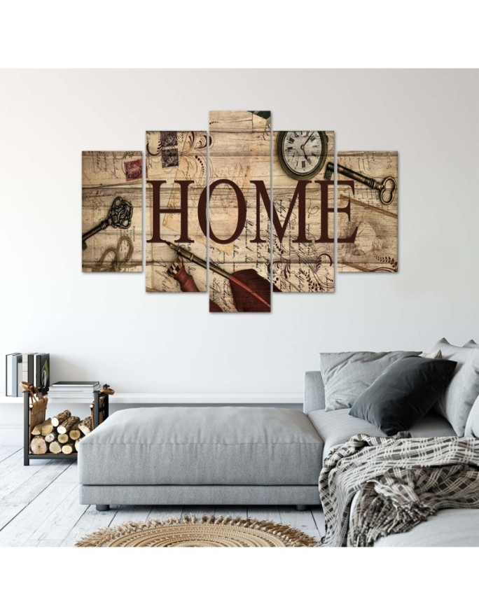 Canvas print for office, living room Home inscription vintage modern | FEEBY