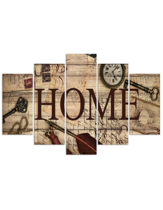 Canvas print for office, living room Home inscription vintage modern | FEEBY