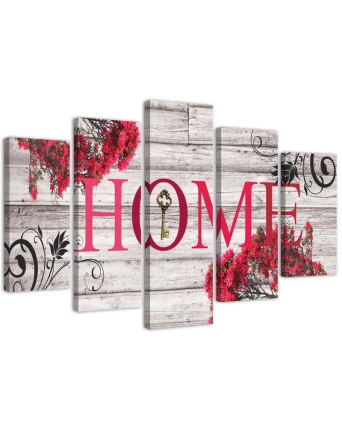 Canvas print canvas for room Home inscription red | FEEBY