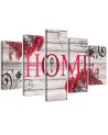 Canvas print canvas for room Home inscription red | FEEBY