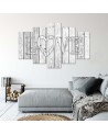 Canvas print for living room Love inscription on grey boards modern canvas painting | FEEBY